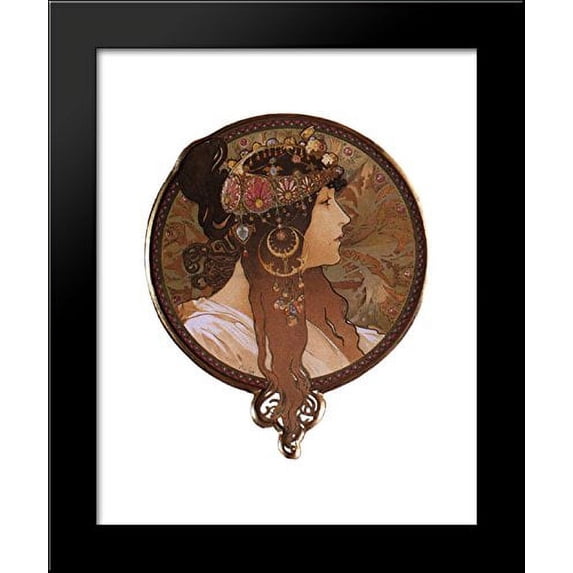 Byzantine Head. The Brunette 20x24 Framed Art Print by Mucha, Alphonse