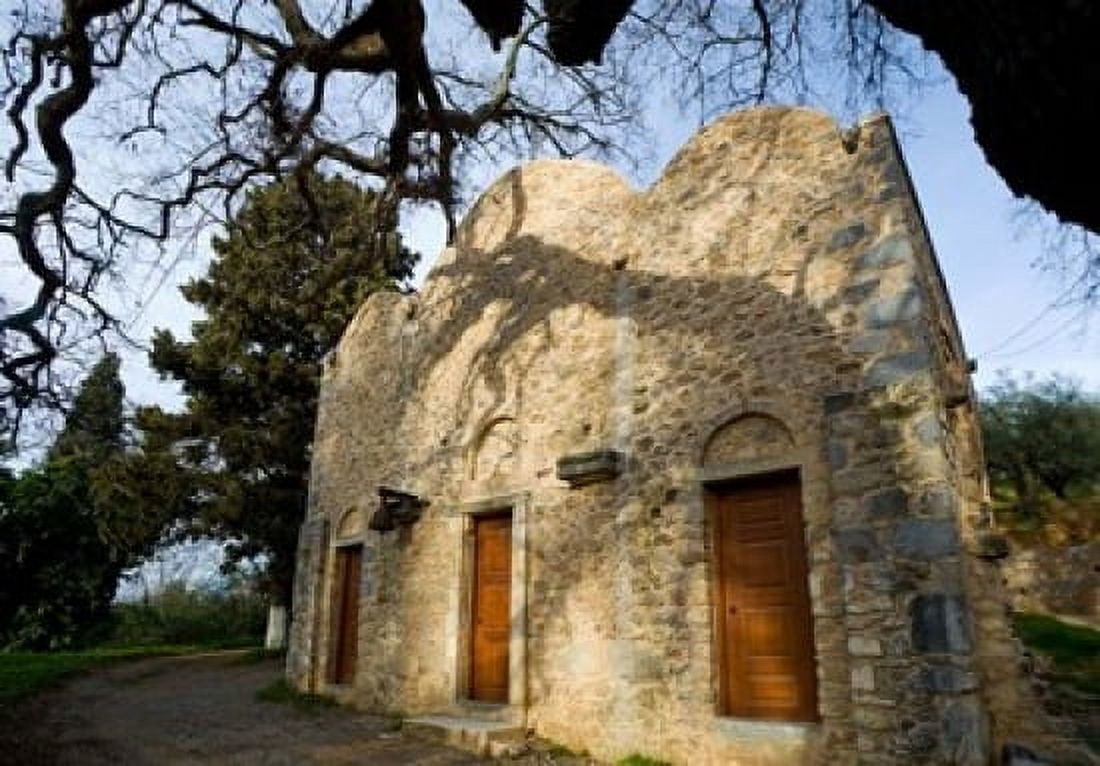 Byzantine church near Kastelli Church Ayios Panteleimon Crete Greece Canvas Art - Scott T Smith DanitaDelimont (17 x 12)