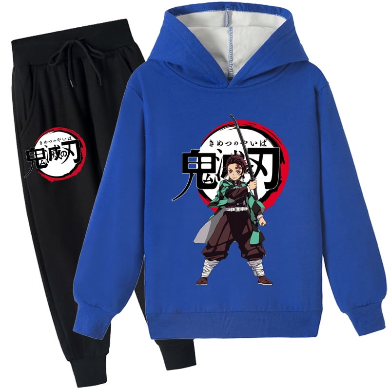 Bzdaisy Demon Slayer Plus Fleece Hoodie and Pants Set Comfortable and