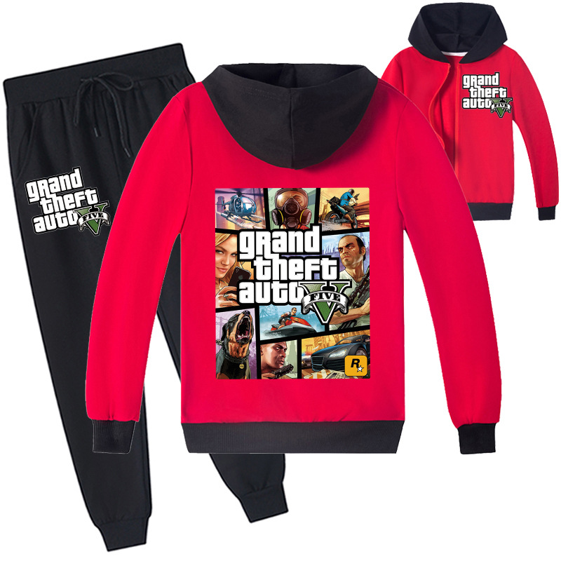 Bzdaisy Grand Theft Auto Zipper Jacket and Trousers Set Unique Game