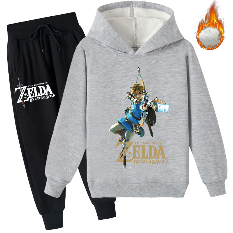 Bzdaisy Legend of Zelda Hoodie Set Warm Fleece Top & Pants for Kids