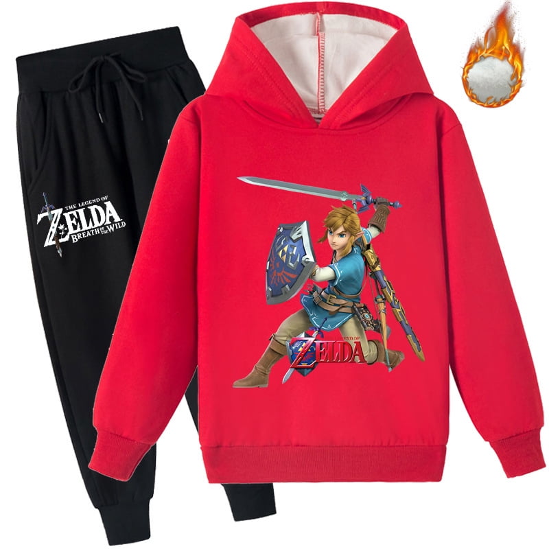 Bzdaisy Legend of Zelda Hoodie Set Warm Fleece Top & Pants for Kids