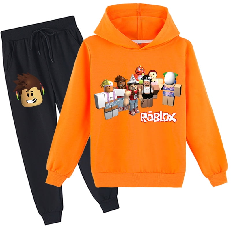 Roblox player with orange hoodie and backsword