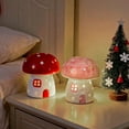 thumbnail image 1 of Bzdzmqm under $5 2Pcs Ceramic Mushroom Lamp, Ceramic Christmas Mushroom Lamp, Glowing Mushroom Ornament for Home Decor, LED Light Up Mushroom Night Light, Tabletop Christmas Decoration for Shelf Desk, 1 of 9