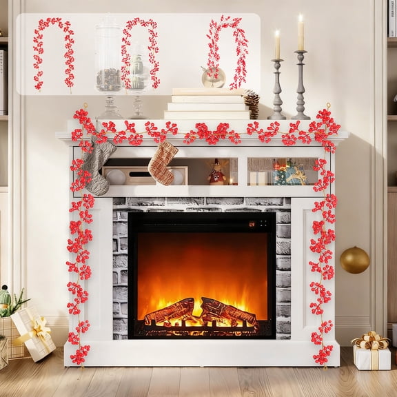 Bzdzmqm under $5 3Pcs Christmas Red Berry Vine, Christmas Red Berry Garland, Artificial Holly Berry Vine, Holiday Home Decor, Festive Mantel Swag, Christmas Wreath Making Supplies