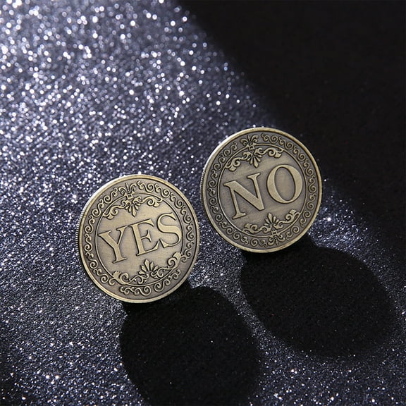 Bzdzmqm under $5 Decision Coin, Yes No Decision Coin,Iron Flipping Coin Prop,Fun Choice Maker Tool,Novelty Gift For Indecisive,Pocket Sized Decision Maker