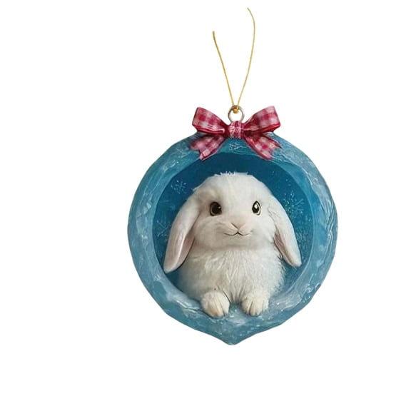 Bzdzmqm under $5 Forest Animal Ornament, Ice Crystal Cave Animal Ornaments Winter Forest Theme, 2D Acrylic Christmas Tree Decor with Snowflakes, Winter Animal Cave Creatures Holiday Ornaments 8cm