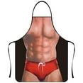 thumbnail image 1 of Bzdzmqm under $5 Funny Apron, Funny Full Dress Apron Muscle Man, Jeans Design Kitchen Apron, Humorous Cooking Apron, Novelty Gift Apron, Party Costume Apron, 1 of 3