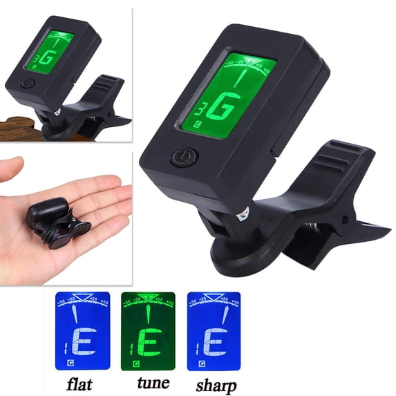 Bzdzmqm under $5 Guitar Tuner Clip, Clip-On Guitar Tuner, Digital Chromatic Tuner for Instruments, LED Display Tuner for Violin Ukulele, Accurate Pitch Tuner, Musician Accessories