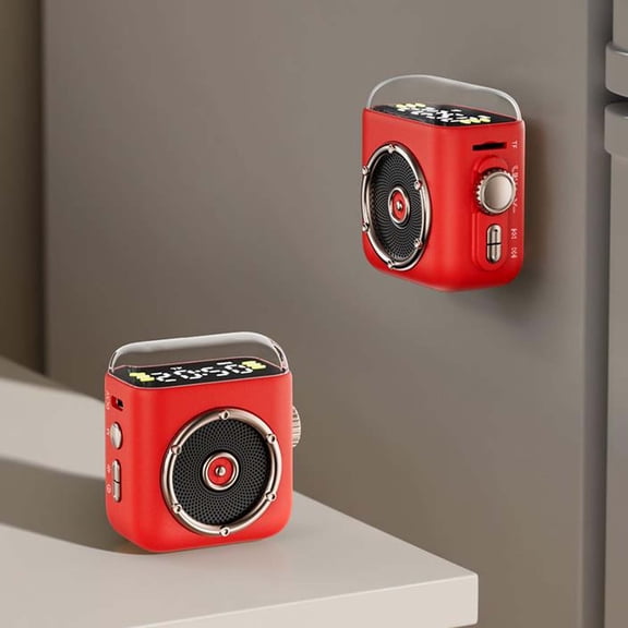 Bzdzmqm under $5 Magnetic Night Light Clock, Multi Functional Magnetic Night Light Clock, Bluetooth Speaker with Magnetic Back Clip, Portable Home Outdoor Speaker, LED Digital Clock Speaker