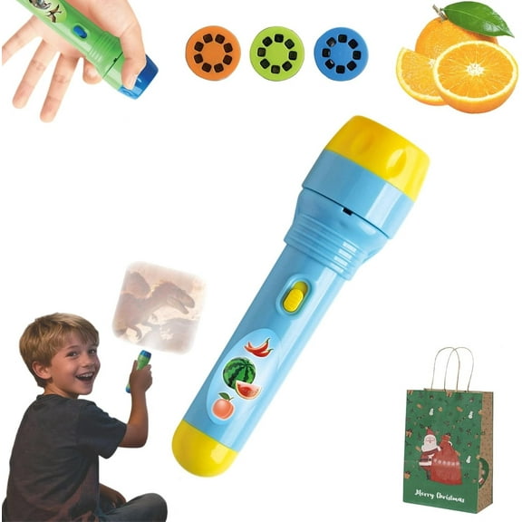 Bzdzmqm under $5 Projector Night Light, KidsFlashlight ProjectorToy, Educational Night Light Projector, 24 Images Dinosaur Light Projector,Children'sBedtimeToy, Learning EducationalToy