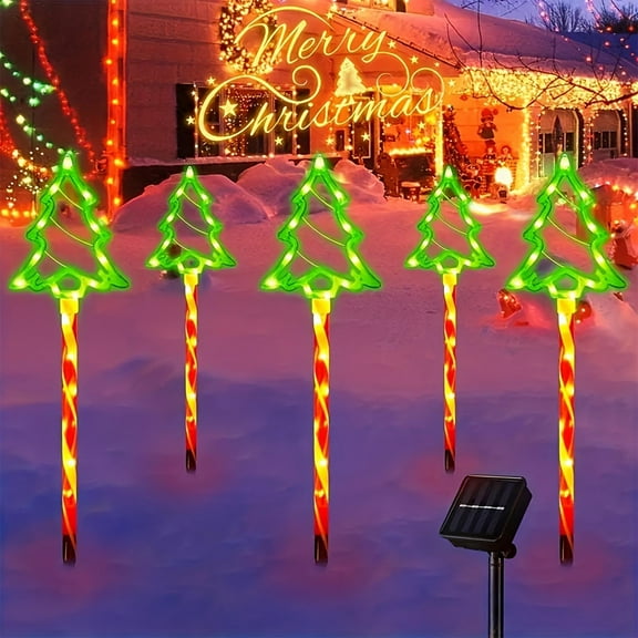 Bzdzmqm under $5 Solar Christmas Lights, 6-Pack Solar Christmas Lights, LED Waterproof Outdoor Decorations, Solar Courtyard Tree Reindeer Lights, Festive Outdoor Decor, Holiday Garden Lights