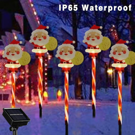 Bzdzmqm under $5 Solar Christmas Lights, 6-Pack Solar Christmas Lights, LED Waterproof Outdoor Decorations, Solar Courtyard Tree Reindeer Lights, Festive Outdoor Decor, Holiday Garden Lights