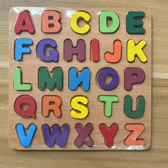 Bzdzmqm under $5 Wooden EducationalToys, Wooden Early Education Blocks,Alphabet Number Shape Puzzle,Montessori LearningToys,Color Recognition Board,Kindergarten
