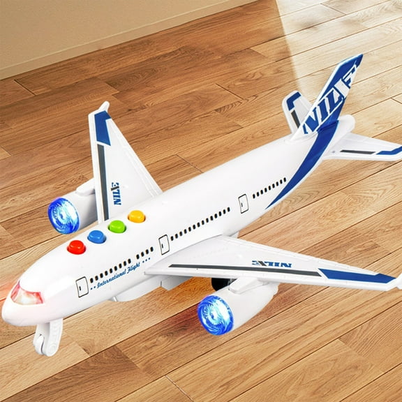 Bzdzmqm Children'sInertial AirplaneToy, Early Education Sound and Light Aircraft Model, Simulation Airplane with Colorful LED Lights, EducationalToyfor ToddlersKids, Indoor PlayToyfor BoysGirls