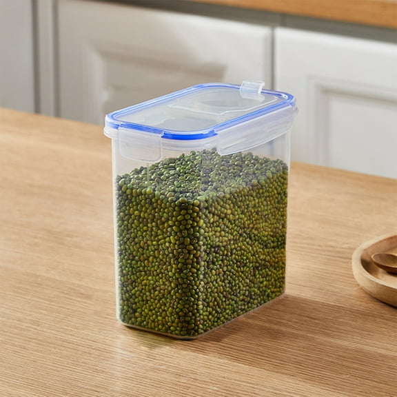 Bzdzmqm Clear Airtight Food Storage Container, Plastic Dry Food Canisters, Kitchen Pantry Organization Containers, Airtight Sealed Lids, Dishwasher Safe Food Storage Jars for Flour Sugar Rice Pasta