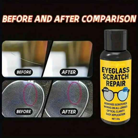 Bzdzmqm Glasses Lens Repair Spray, Scratch Remover Spray for Eyeglasses, Optical Lens Scratch Repair Kit, Anti-Scratch Coating Liquid, Protective Cleaner for Prescription Glasses Sunglasses Lenses,