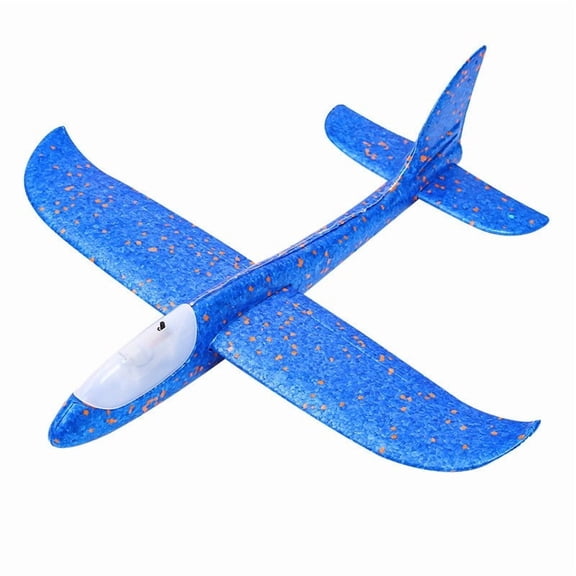 Bzdzmqm LED Hand Thrown Glider AirplaneToy, Foam Aircraft Model with LED Lights, Outdoor FlyingToyforKidsAdults, DIY Glider for Backyard Park Beach, Night FlightToy, Birthday Gift Idea