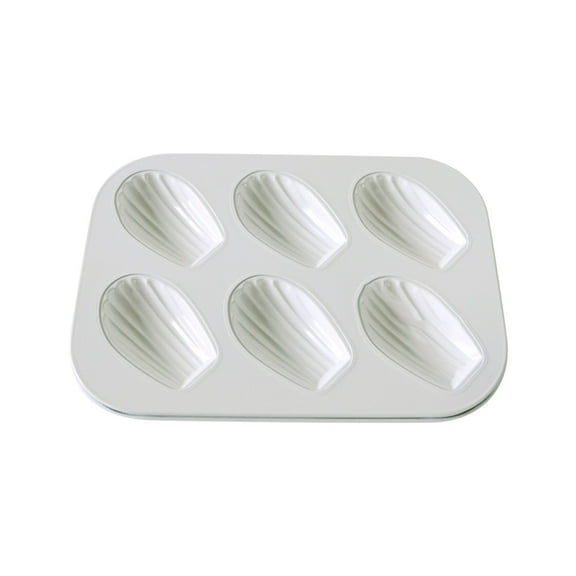Bzdzmqm Mini Madeleine Cake Pan, 6 Cavity Non-Stick Oval Scallop Baking , Carbon Steel Madeleine for Home Bakers, French Madeleine Cookie Pan, Easy Release Madeleine Tray, Baking Sheet for Oven,