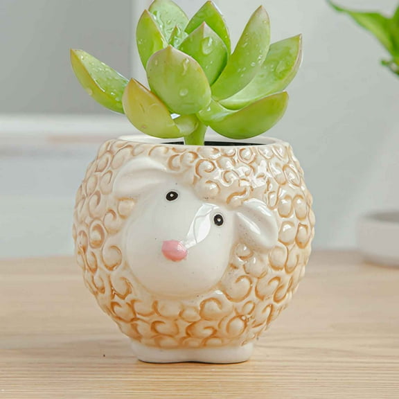 Bzdzmqm Owl Succulents Pot Ceramic Planter, Cactus Bonsai Pot, Animal Shaped Owl Flower Pot for Succulents, Indoor Home Decor Planter, Gardening Gift Idea, Desk Decor Ceramic Pot