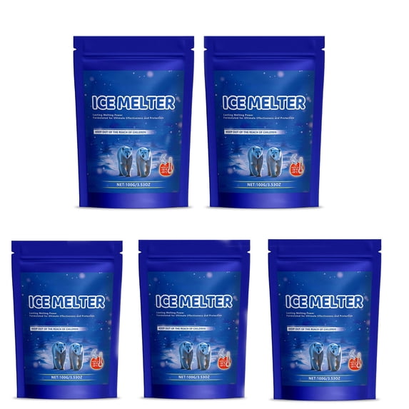 Bzdzmqm Pet Safe Ice Melt for Driveways and Sidewalks, Fast Acting Snow Melter Pellets, Environmentally Friendly Deicer Salt, Non Corrosive Ice Melt for Concrete and Vegetation, 200g Bag