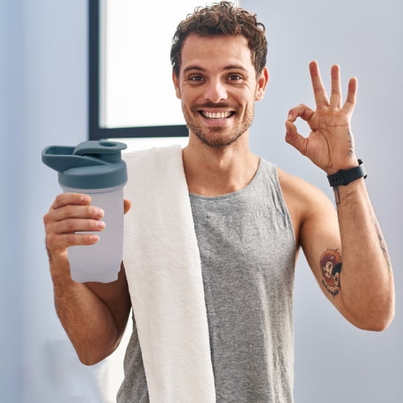 Bzdzmqm Protein Powder Shaker Cup 300ml Large Mouth, Portable Fitness Blender Bottle With Measurement Scale, Leakproof Mixing Cup for Gym Workout, Pre Workout, Protein Drinks and Coffee