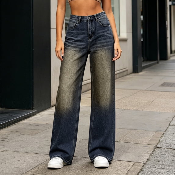 Bzdzmqm Women Wide Leg High Waisted Flowy Casual Solid Boho Vacation Beach Lounge Pant Summer Loose Elastic Waist Cropped Trousers, Blue XS