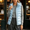 thumbnail image 1 of Bzdzmqm Womens Plus Size Hooded Zip Up Vest Warm Casual CoverUp Outwear Fall Winter Basic Jacket for Women Outdoor Daily Wear, Light Blue 3XL, 1 of 7