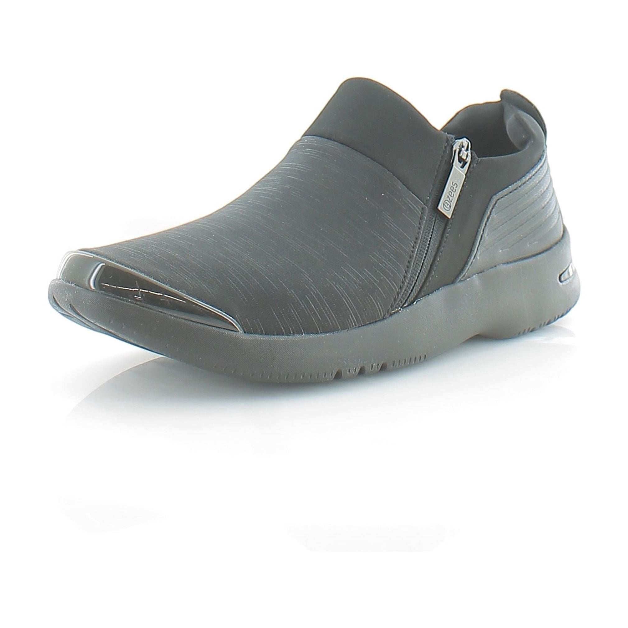 BZees Women's Axis Slip-On Sneaker - Metallic Coated, Side Zip, Cloud Technology Comfort