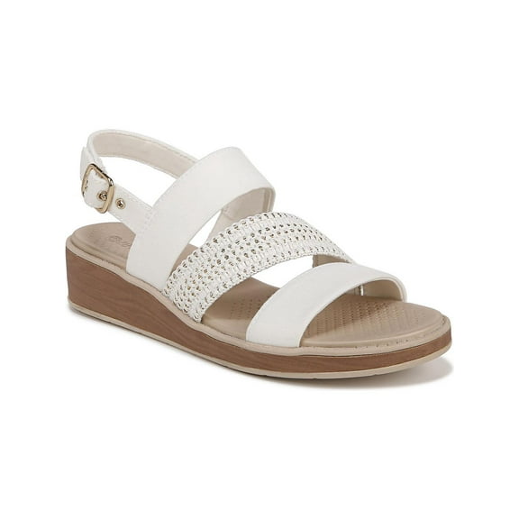 Bzees Womens BRAVO Faux Leather Wedge Ankle Strap