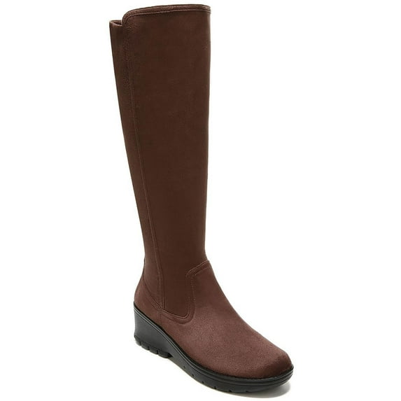 Bzees Womens Brandy Faux Suede Pull On Knee-High Boots