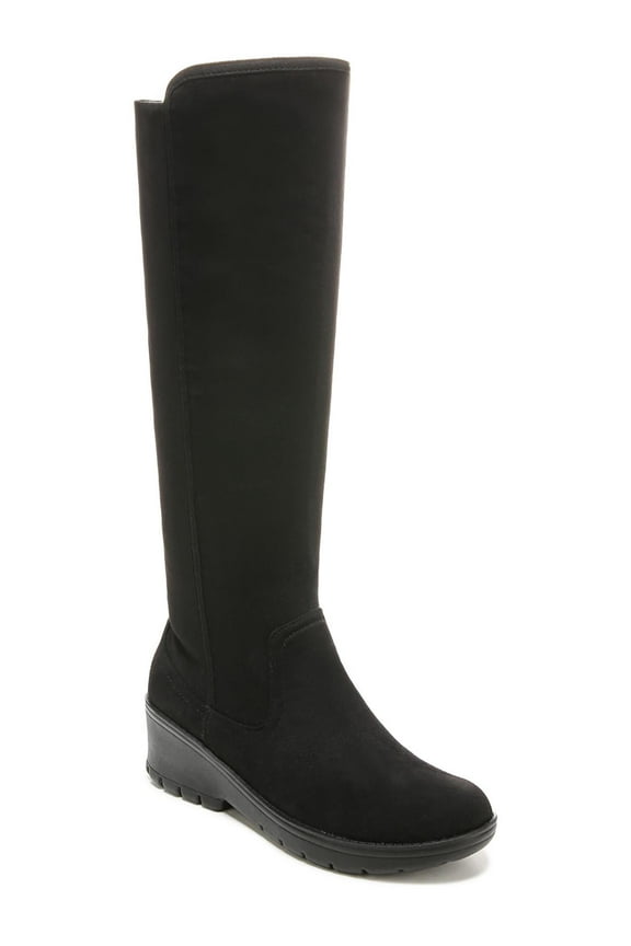 Womens Brandy Faux Suede Pull On Knee-High Boots