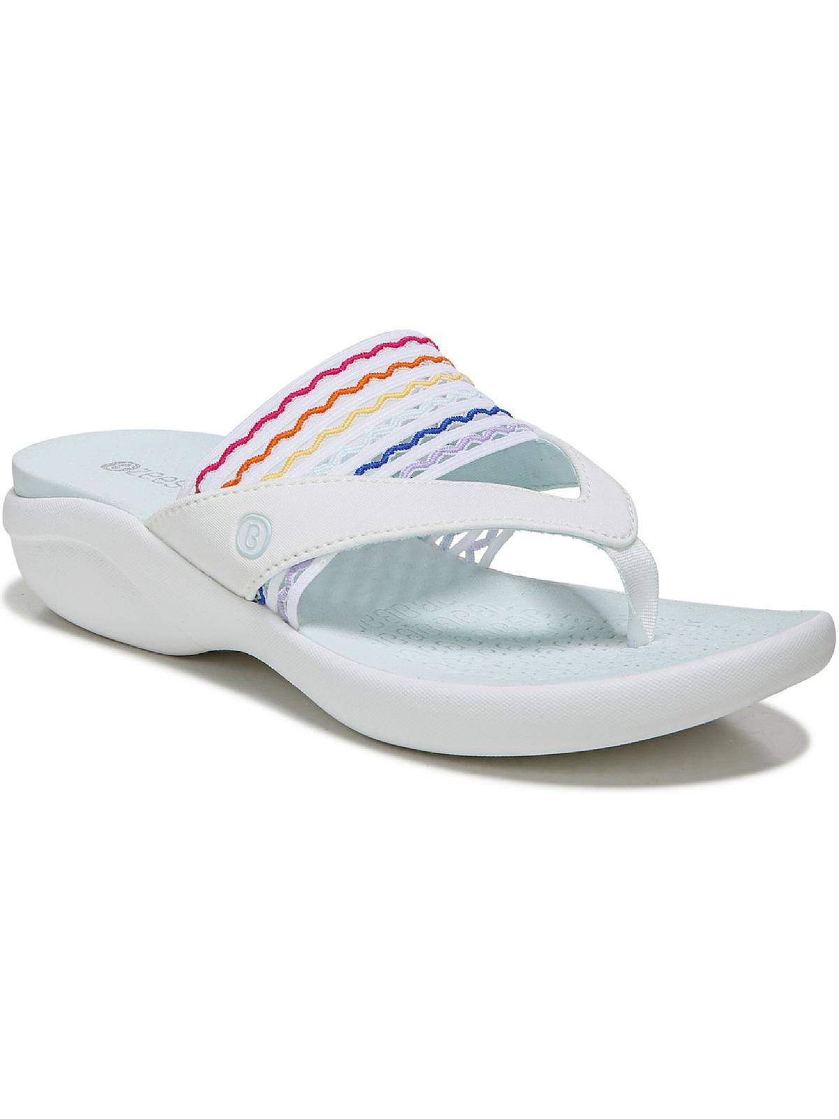 Bzees Womens Cabana Slip On Wedge Sandals Fabric Flip Flops Walmart