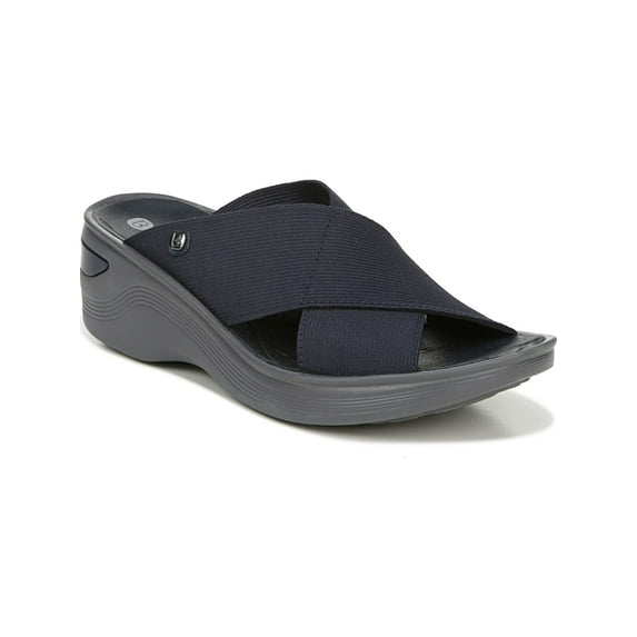 Bzees Womens Desire Criss-Cross Slide Wedges