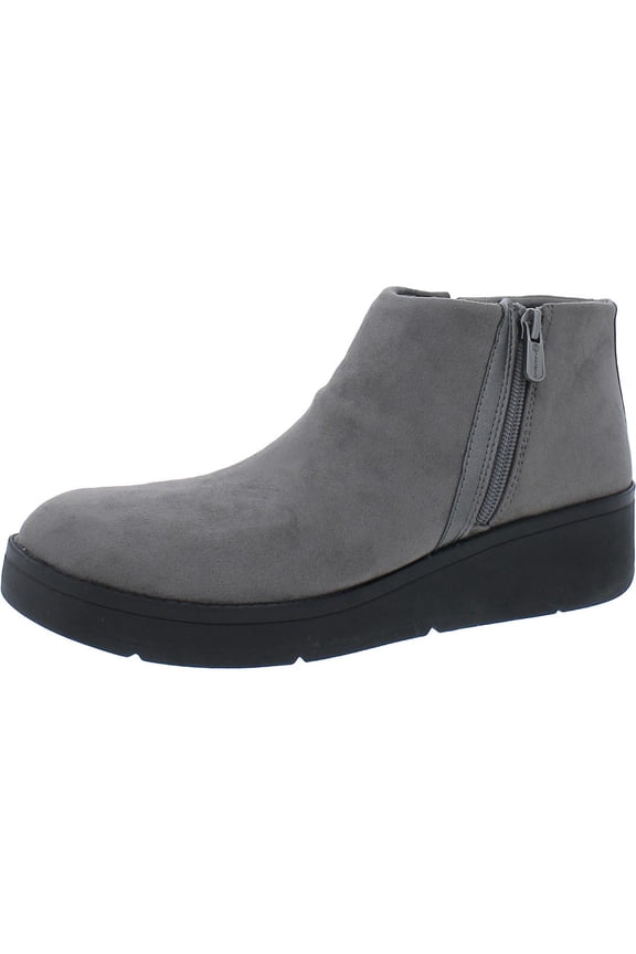 Womens Freestyle Faux Leather Zip Up Ankle Boots