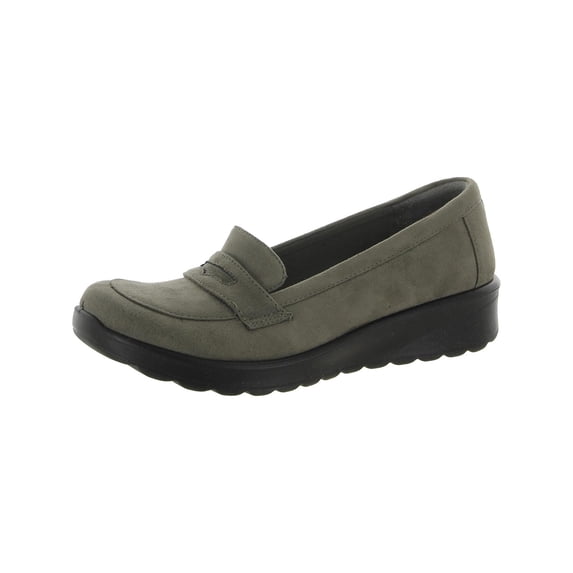 Bzees Womens Gamma Faux Suede Platform Loafers