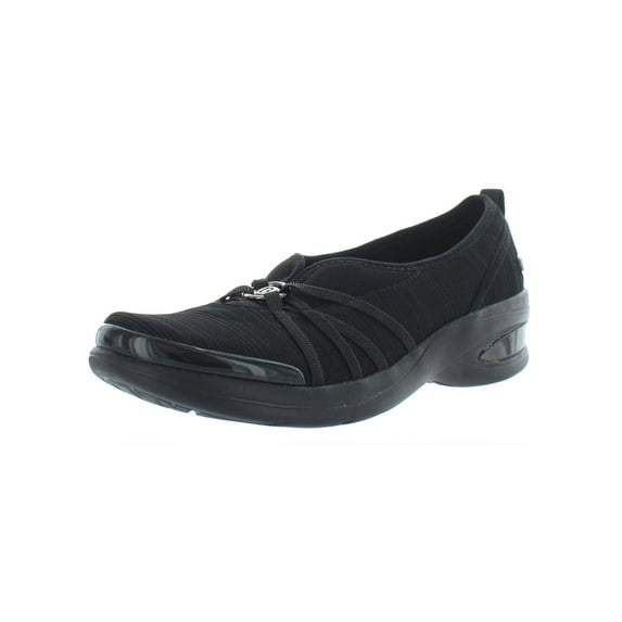 Bzees Womens Rosie Striped Comfort Fashion Sneakers Black 7 Medium (B,M)