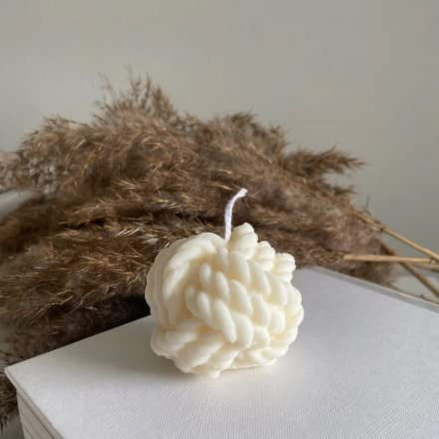 Bzhangfsfa Candle Molds - Silicone Mold for Candles Making, DIY 3D Moulds for Soy Wax, Beeswax, Scented Candle, Valentine's Day Gifts (Knitted Ball)