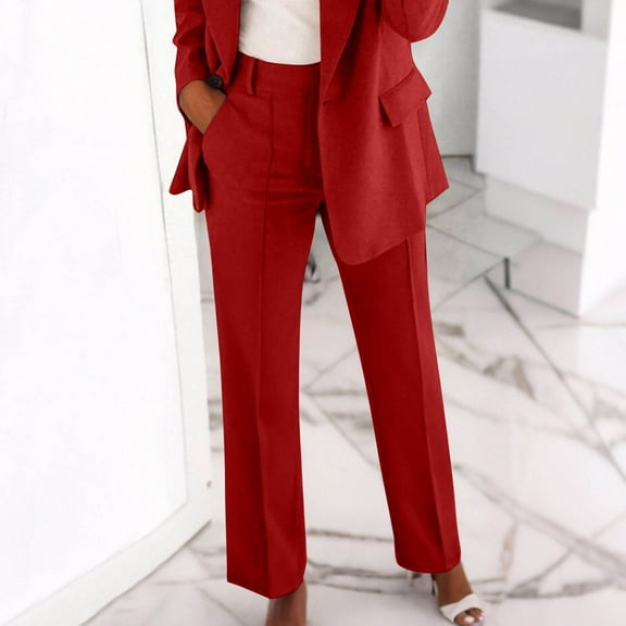 Bzhegqhd Fashion Casual Women Ladies' Solid-Color Button Pocket Zipper Trousers Long Pants