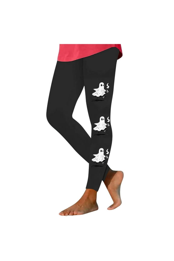 Halloween Printed Pants for Women Glow in Dark Skeleton Leggings High Waisted Party Costume Pants Stretch Joggers Casual Festive Night Out Bottoms Pumpkin Bat Trousers