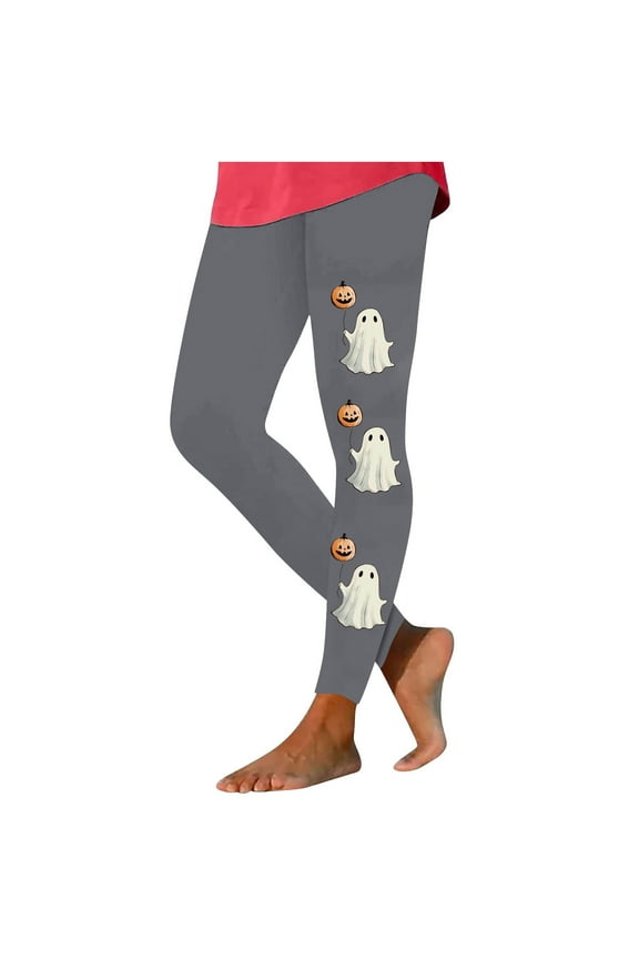 Halloween Printed Pants for Women Glow in Dark Skeleton Leggings High Waisted Party Costume Pants Stretch Joggers Casual Festive Night Out Bottoms Pumpkin Bat Trousers