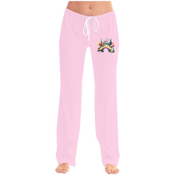 Bzhegqhd Ladies' Easter Printed Double Pocket Drawstring Pants