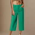 thumbnail image 1 of Bzhegqhd Ladies' Solid Color Casual Suit Loose Cropped Pants, 1 of 5