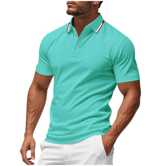 Bzhegqhd Men Ball Uniform Fashion Casual Button Lapel Short Sleeve