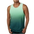 thumbnail image 1 of Bzhegqhd Men Casual Fashion Gradation Printing Sleeveless Pullover Round Neck Sports Tank, 1 of 4