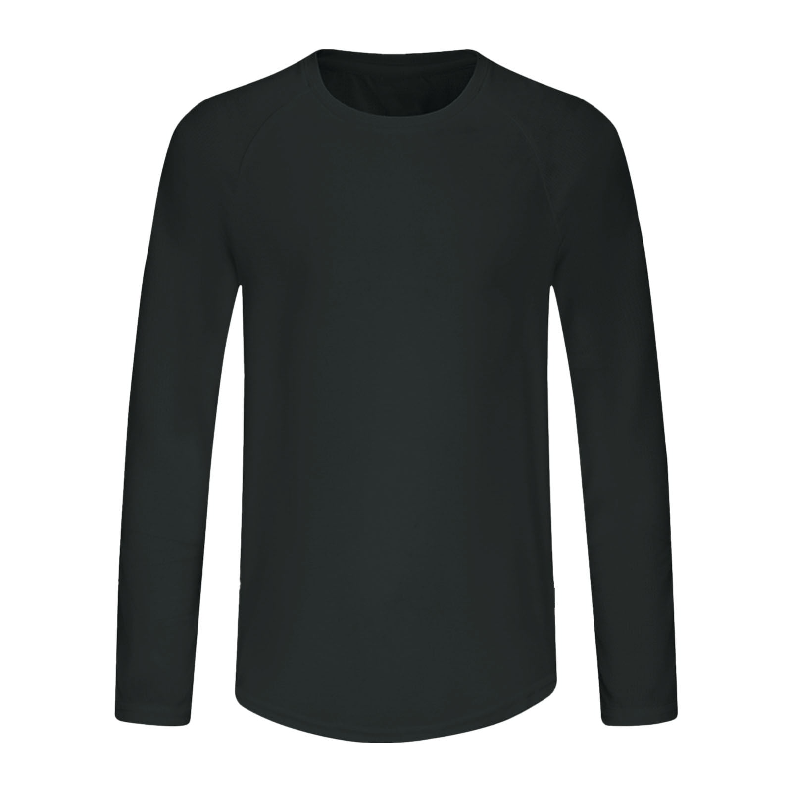 Bzhegqhd Men's Athletic Performance Shirts Long Sleeve Round Neck Solid ...