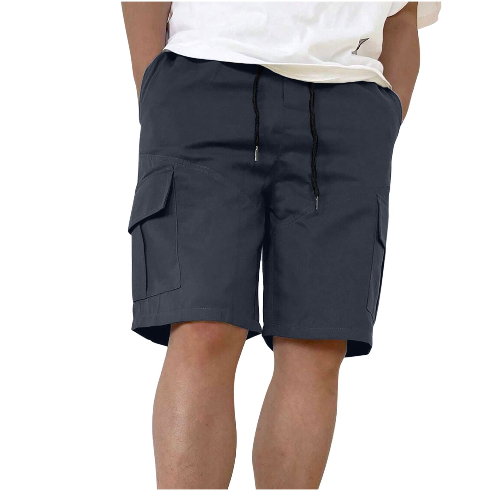 Bzhegqhd Men's Casual Cargo Shorts,Spring Summer Drawstring Waist