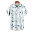 thumbnail image 1 of Bzhegqhd Men's Casual Collar Printed Short Sleeved Button Fashion Cardigan Pocket, 1 of 4