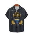 thumbnail image 1 of Bzhegqhd Men's Fashion Casual Hanukkah Printed Shirt Short Sleeve Button Up Short Sleeve Lapel Shirt, 1 of 5
