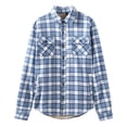 thumbnail image 1 of Bzhegqhd Men's Plaid Flannel Shirts Jacket Fleece Lined Thickened Warm Long Sleeve Turn Down Collar Button Pocket Casual Loose Fit Overshirt Coat for Fall Winter, 1 of 9